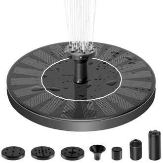 Solar Fontein Pomp, 1.4W Solar Fontein Voor Vogel Bad Vrijstaande Drijvende Fontein Met 7 Nozzles Solar