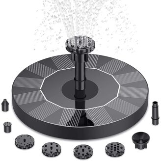 Solar Fontein Pomp, Solar Fontein Pomp Met 6 Nozzles, Zonne-energie Fontein Pomp Voor Vogel Bad, vijvers, Tuin