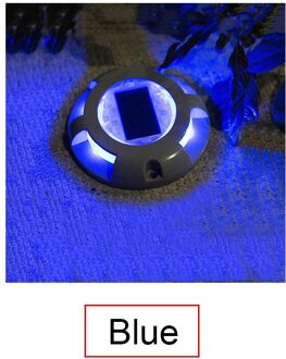 Solar Ground Lights Outdoor Garden Stair Deck Lichten Waterdichte Dock Lamp Oprit Pathway Yard Road Markers Solar Stud Licht blauw / 3stk