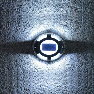 Solar Ground Lights Outdoor Garden Stair Deck Lichten Waterdichte Dock Lamp Oprit Pathway Yard Road Markers Solar Stud Licht wit / 3stk