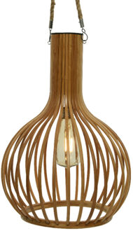 Solar hanging light bamboe Warm wit