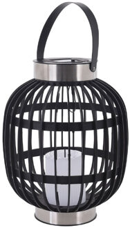 Solar hanglantaarn zwart op zonne-energie 30 cm tuinverlichting