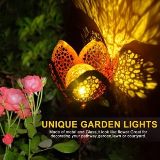 Solar Holle Smeedijzeren Bloem Projectie Lamp Landschap Licht Bloem Licht Thuis Waterdicht Solar Gazon Lamp