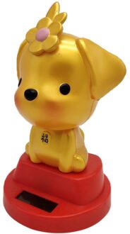 Solar Knikken Figuur Solar Figuur Honden Decoratie Figuur Speelgoed Home Decor goud