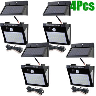 Solar Lamp Led Wall Verlichting Zonne-energie Lantaarn Pir Sensor Outdoor Indoor Home Waterdichte Ip 65 Tuin Gescheiden 3 sides 4stk