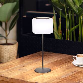 Solar-LED accu-tafellamp Pino, zandzwart zandzwart, wit