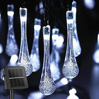 Solar Led Light Outdoor Tuin Decoratie Lamp 5M/6M/7M IP65 Waterdichte Guirlande Verlichting Voor groente Tuinmeubelen Decor wit / 6m 30LEDs