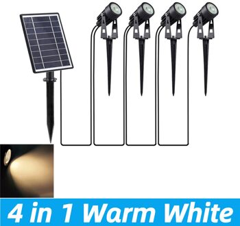 Solar Led Light Outdoor Tuinverlichting IP65 Waterdichte Solar Lamp Tuin Decoratie Outdoor Schijnwerpers Gazon Path Landschap Lamp 4 in 1 warm wit