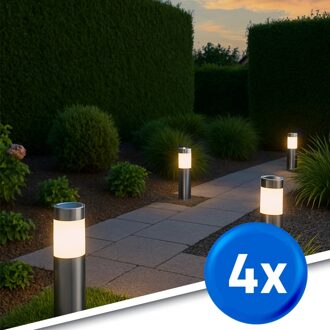 Solar led priklamp lucifer | warm wit licht | voordeelset van 4 stuks