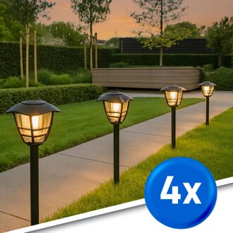 Solar led priklamp prickle | warm wit licht | voordeelset van 4 stuks