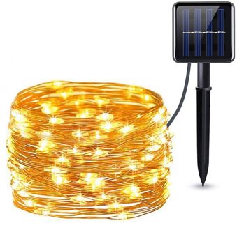 Solar Led Starry Fairy Solar Snaar Licht Waterdichte Outdoor Indoor Wedding Party Decoratieve Koperdraad Guirlande Lamp warm wit / 200led