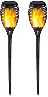 Solar Led Vlam Lamp IP65 Waterdicht Gazon Vlam Flickering Zaklampen Lamp Outdoor Solar Led Fire Light Tuin Binnenplaats Decoratie 2stk