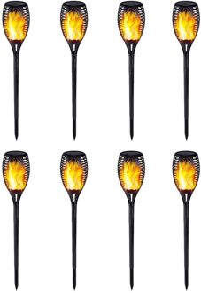 Solar Led Vlam Lamp IP65 Waterdicht Gazon Vlam Flickering Zaklampen Lamp Outdoor Solar Led Fire Light Tuin Binnenplaats Decoratie 8stk