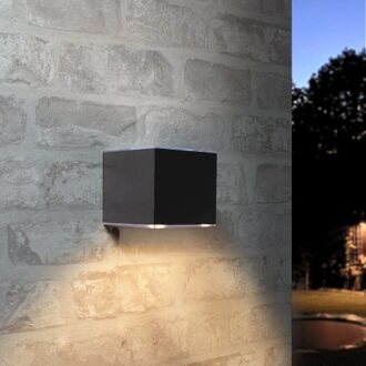 Solar LED wandlamp downlight Sven - Rechte afwerking