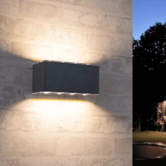 Solar LED wandlamp up downlight Olaf op zonne energie