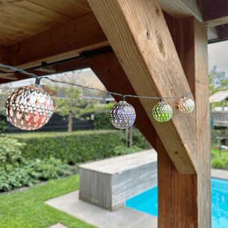 Solar lichtslinger marrakech met 20 multicolor led lampen