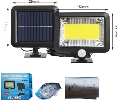 Solar Light Outdoor Motion Sensor Recharge Solar Wandlamp Waterdichte Emergency 100LED Licht Voor Straat Tuin Veranda Lamp 100COB