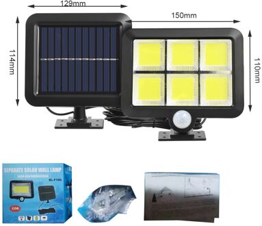 Solar Light Outdoor Motion Sensor Recharge Solar Wandlamp Waterdichte Emergency 100LED Licht Voor Straat Tuin Veranda Lamp 120COB