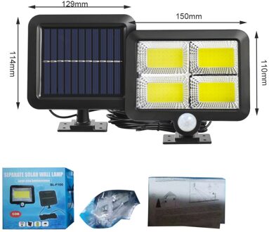 Solar Light Outdoor Motion Sensor Recharge Solar Wandlamp Waterdichte Emergency 100LED Licht Voor Straat Tuin Veranda Lamp 128COB