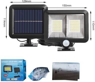 Solar Light Outdoor Motion Sensor Recharge Solar Wandlamp Waterdichte Emergency 100LED Licht Voor Straat Tuin Veranda Lamp 98COB