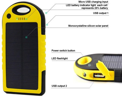 Solar Mobile Power Bank Nesting Portable Mobile Power Box with 2 USB Port B99