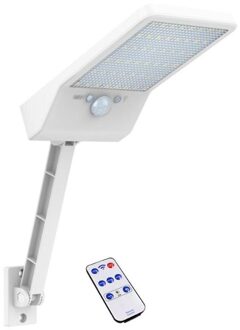 Solar Motion Sensor Wandlamp Outdoor Straat Lamp Met Afstandsbediening Waterdichte Tuin Straat Lamp Verstelbare Helderheid wit