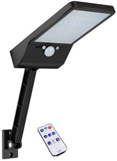 Solar Motion Sensor Wandlamp Outdoor Straat Lamp Met Afstandsbediening Waterdichte Tuin Straat Lamp Verstelbare Helderheid zwart