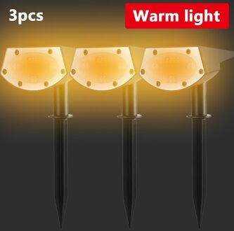 Solar Outdoor Floor Light Tuin Decoratie Landschap Led Lamp Spots Schijnwerpers Ingebouwde Batterij Looptijd 12 Uur 3stk (warm licht)