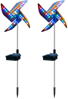 Solar Outdoor Windmolen Licht 32LED Spot Light Tuinpad Landschap Lichten Outdoor Decoratieve Windmolen Waterdichte Nachtlampje 2stk