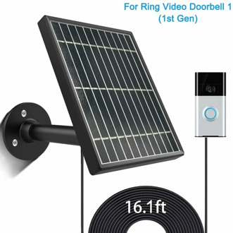 Solar panel for Ring Video Doorbell 1(1st Gen)3.5W Output,Aluminum Alloy Bracke