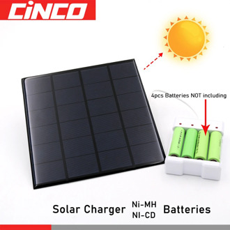 Solar Panel Outdoor Universal Battery Charger DC 5V 1A 1.2V 4 Slot AA/AAA Rechargeable Battery Charger Adapter USB Plug