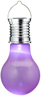 Solar party feestlampje lichtbolletjes paars voor buiten 10 cm