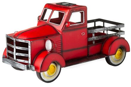 Solar Pickup Truck Bloempot Retro Truck Bloempot Tuin Ornamenten Met Auto Licht Yard Tuin Home Decoratie Garten A3
