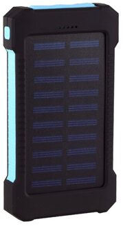 Solar Power Bank Waterdichte 30000Mah Solar Charger 2 Usb-poorten Externe Lader Powerbank Voor Xiaomi Smartphone Met Led Licht blauw