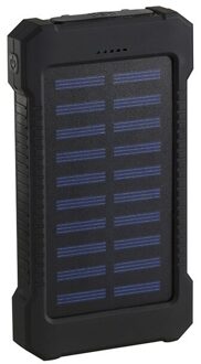 Solar Power Bank Waterdichte 30000Mah Solar Charger 2 Usb-poorten Externe Lader Powerbank Voor Xiaomi Smartphone Met Led Licht zwart