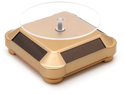 Solar Power Double-Gebruik 360 Roterende Display Stand Tafel Voor Telefoon Horloge Sieraden goud