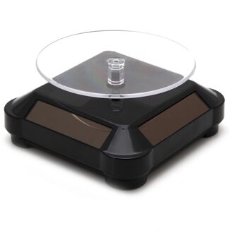 Solar Power Double-Gebruik 360 Roterende Display Stand Tafel Voor Telefoon Horloge Sieraden zwart