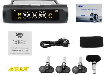Solar Power Draadloze Auto TPMS Tire Tyre Pressure Monitoring System met 4 Externe Sensoren Voor Auto 'S Navigatie/dvd geüpgrade