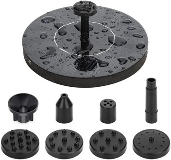 Solar Power Fontein Pomp Home Decor Vogel Fontein Met 6 Nozzles Water Drijvende Fontein Vijver Tuin Decor Gazon Decoratio B