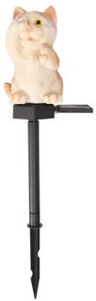 Solar Power LED Kitten Vorm Gazon Nachtlampje Outdoor Thuis Tuin Pathway Decor Kitten Zonne-energie Gazon Lamp Tuin Licht B