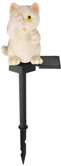 Solar Power LED Kitten Vorm Gazon Nachtlampje Outdoor Thuis Tuin Pathway Decor Kitten Zonne-energie Gazon Lamp Tuin Licht