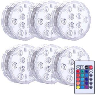 Solar Power Multi Kleur Veranderende Water Drift Lamp Led Disco Licht Zwembad Waterdichte Led Drijvende Licht 6 licht 1 controle