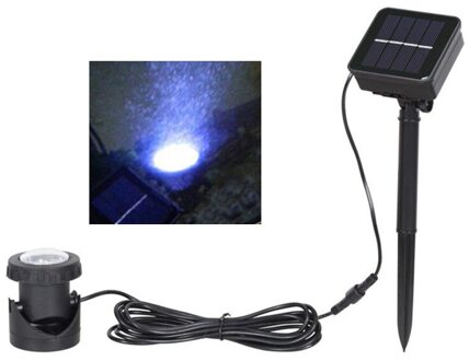 Solar Powered Rgb Led Landschap Licht Onderwater Projector Spotlight IP68 Waterdichte Solar Lamp Voor Tuin Park Rotstuin Zwembad 1 hoofd - wit