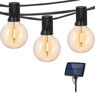 Solar prikkabel Chain met 50 warm witte led filament lampen