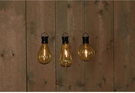 Solar retro filament lamp zwart transparant