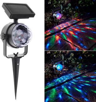 Solar Roterende Kleur Projector Solar Gazon Tuin Licht Waterdicht Landschap Spike Spot Lights Home Garden Outdoor Decoration