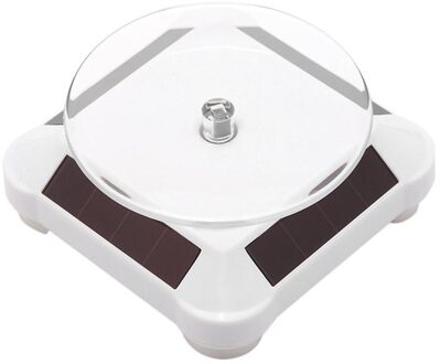Solar Showcase 360 Draaitafel Roterende Sieraden Horloge Ring Telefoon Stand Display Organizer Houder Zwart Wit