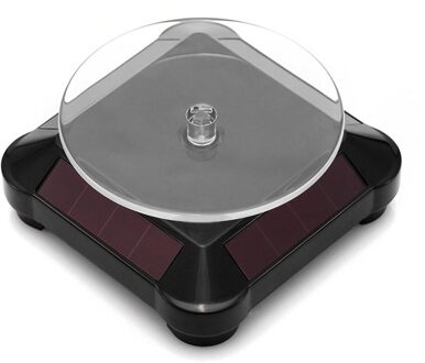 Solar Showcase 360 Draaitafel Roterende Sieraden Horloge Ring Telefoon Stand Display Organizer Houder Zwart Wit