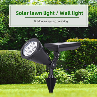 Solar Spotlight Gazon Licht Outdoor Tuin 4 LED Verstelbare Beveiliging Flood Wandverlichting Landschap Binnenplaats Pathway Lamp Multi-kleur