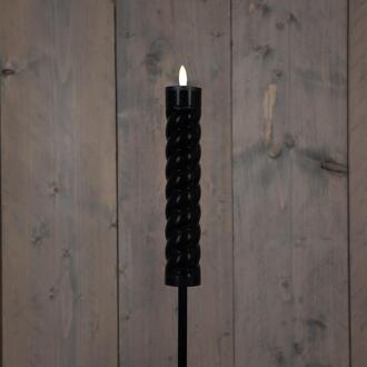 Solar swirl fakkel zwart op steker 97cm